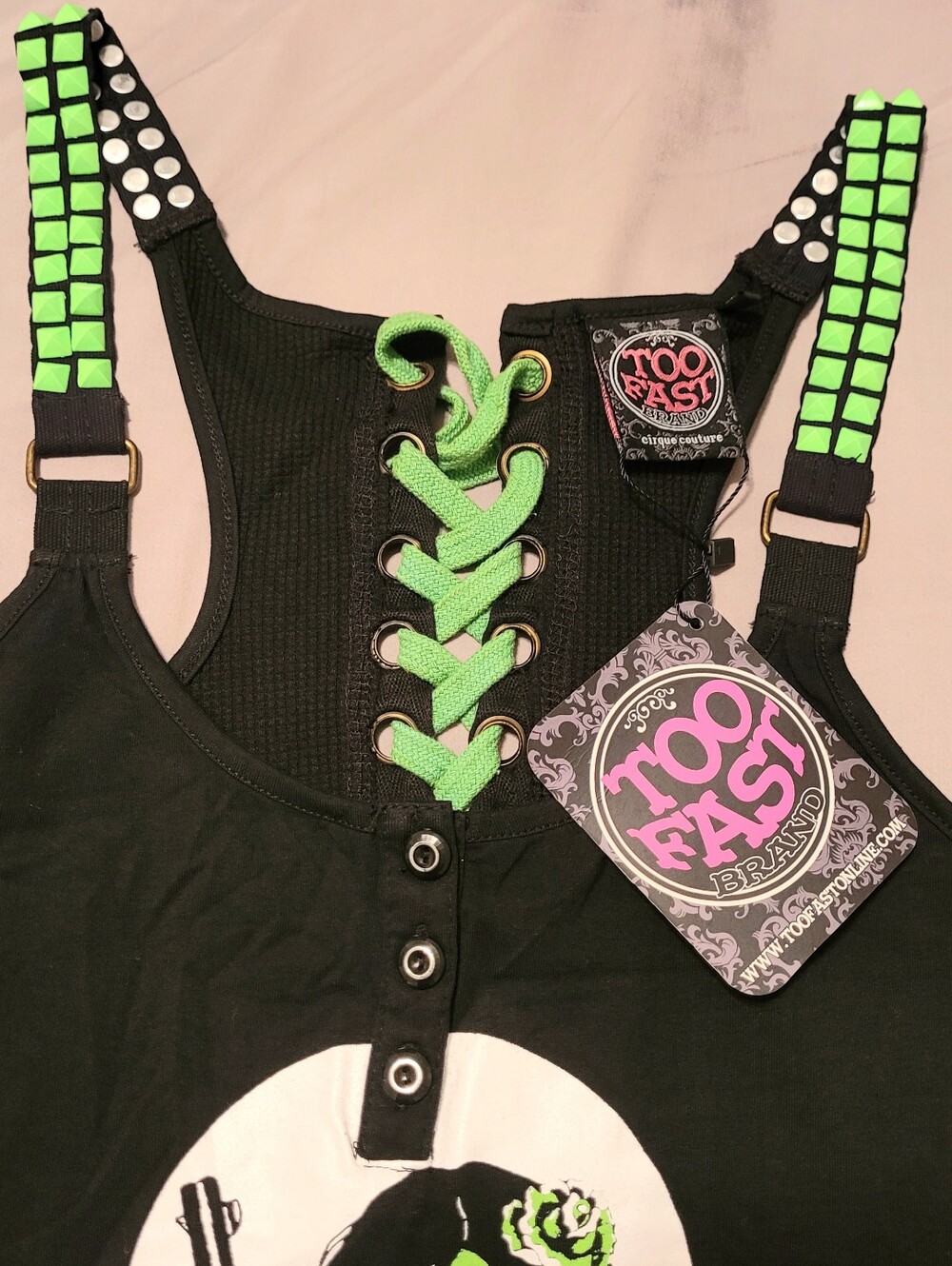 Too Fast Rockabilly Tank Top ❤️ Retro  & Gorgeous! NWT Size L RARE!! - Picture 8 of 12